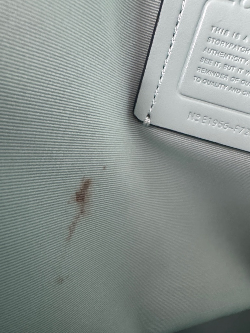 Coach Pebbled Leather Tote in Blue with Mint Interior - Picture 4 of 8